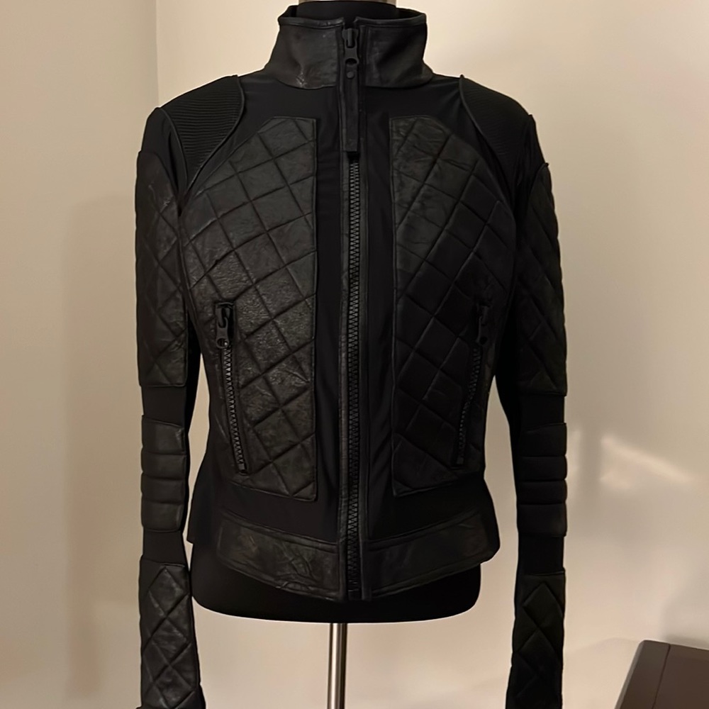 VINTAGE MOTO JACKET - BLANC NOIR